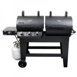 GorT's grill - dual fuel propane and charcoal. GorT is considering converting the propane to NG.