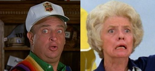 Hillary looked every bit the twisted shrew matron who pretends to maintain a strict golf-club ladies social propriety while overlooking her husband fornicating outside the clubhouse picture window with the 8th hole's ball washer. It took all of her considerable denial to twitter and laugh at Trump's Al Czervik, threatening to tear down Bushwood to build condos.